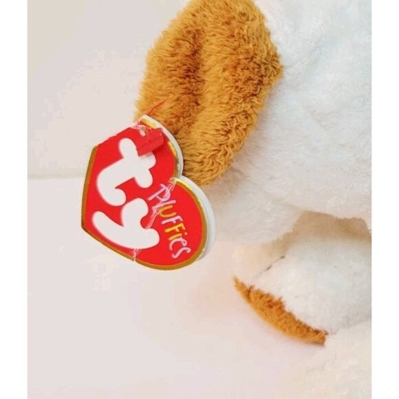 Ty Pluffies 2007 PEPPY Puppy Dog Brown White Spots Stuffed Baby Plush Ty Lux - Picture 8 of 8